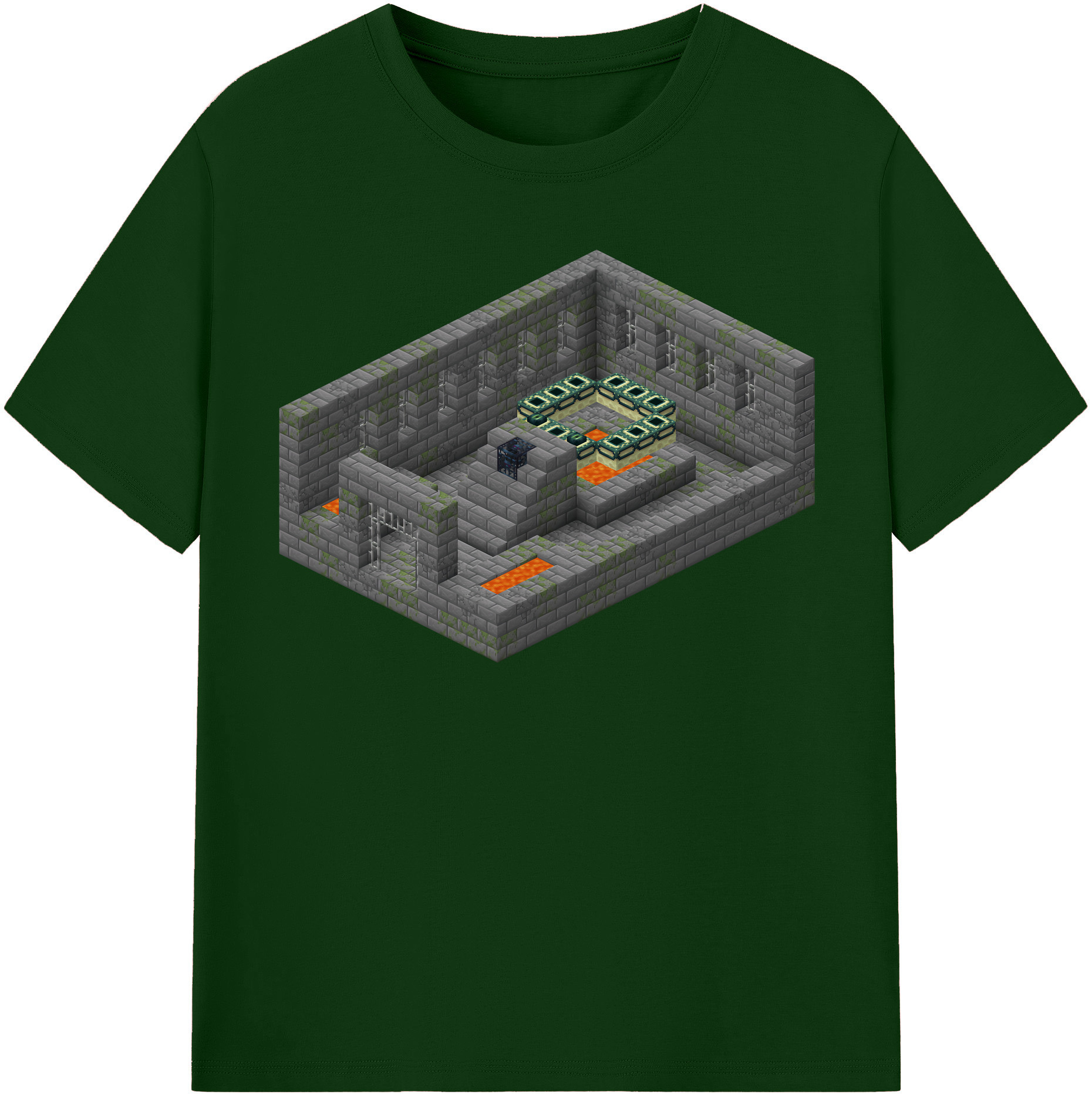 （画像用） マインクラフト ブロックの世界 Minecraft MC Block world 綿100％半袖Tシャツ（フロントプリント）